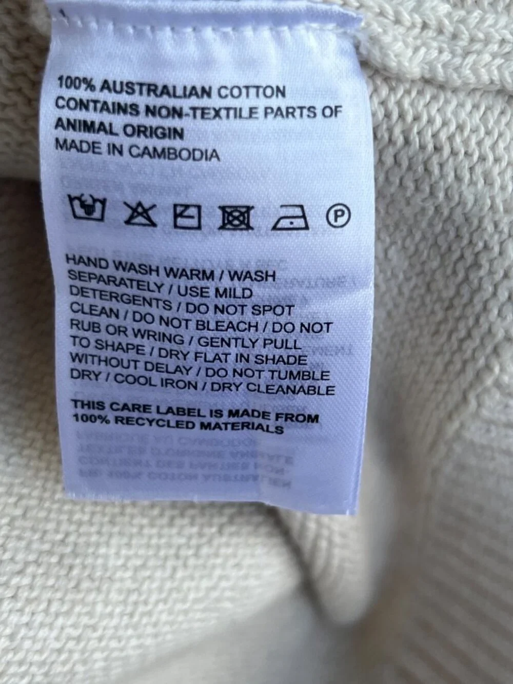 Rodd & Gunn Mens 2XL Cream Quarter Zip Sweater 100% Australian Cotton Logo